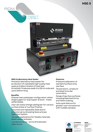 HSE 3 Laboratory Heat Sealer RDM Test Equipment