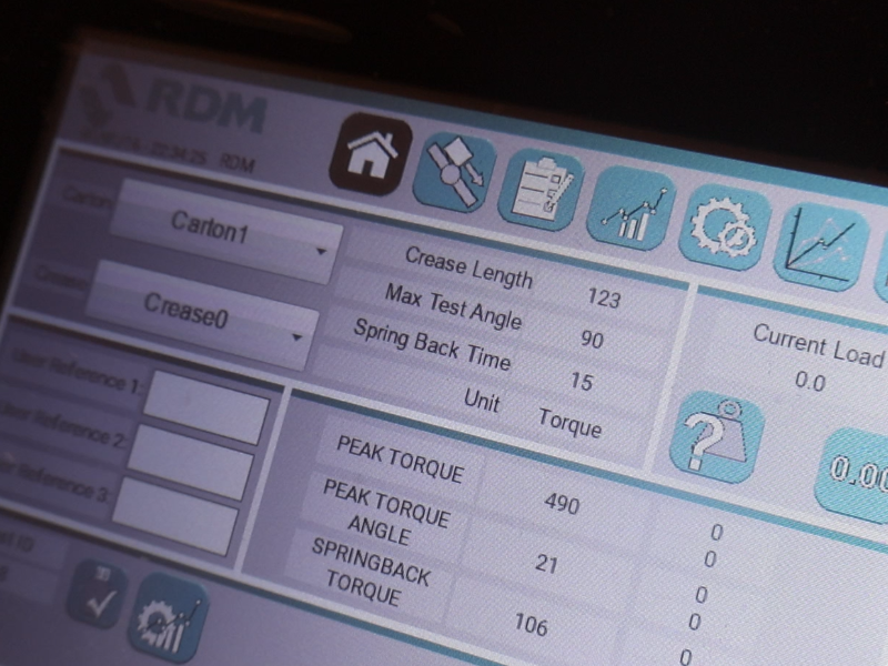 Packaging quality control procedure using touchscreen testing equipment